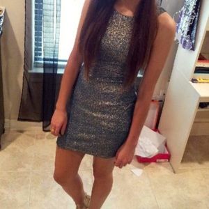 Teal and gold party bodycon dress